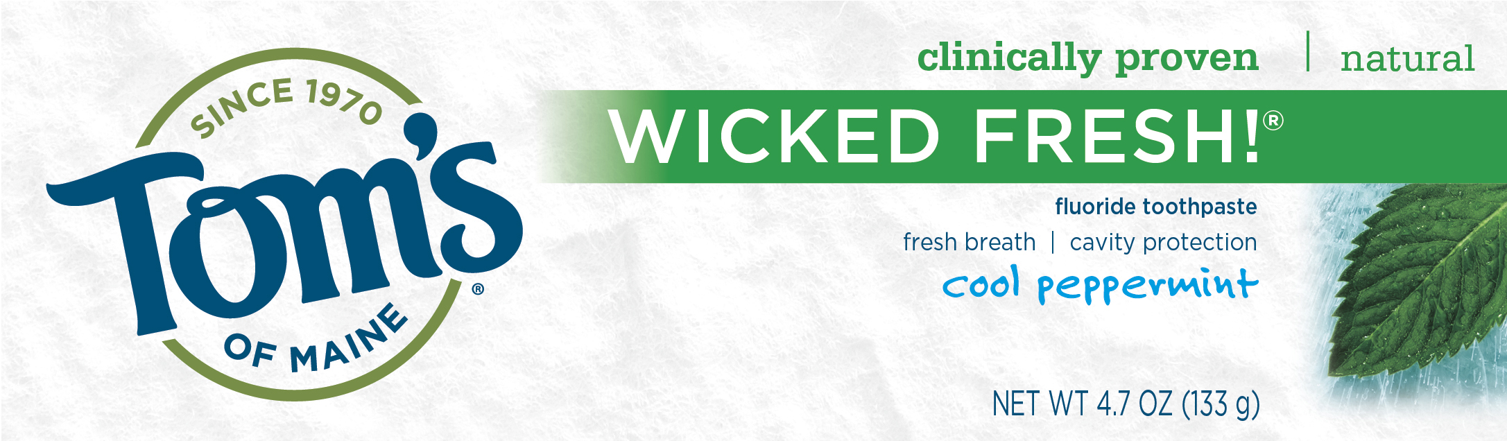 Tom's Wicked Fresh! Cool Peppermint Toothpaste 4.7oz product image